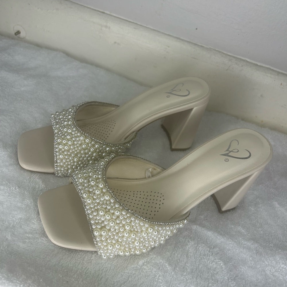 Windsor Cream Pearl Embellished Heels